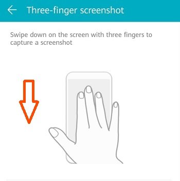 Скриншот при помощи свайпа тремя пальцами